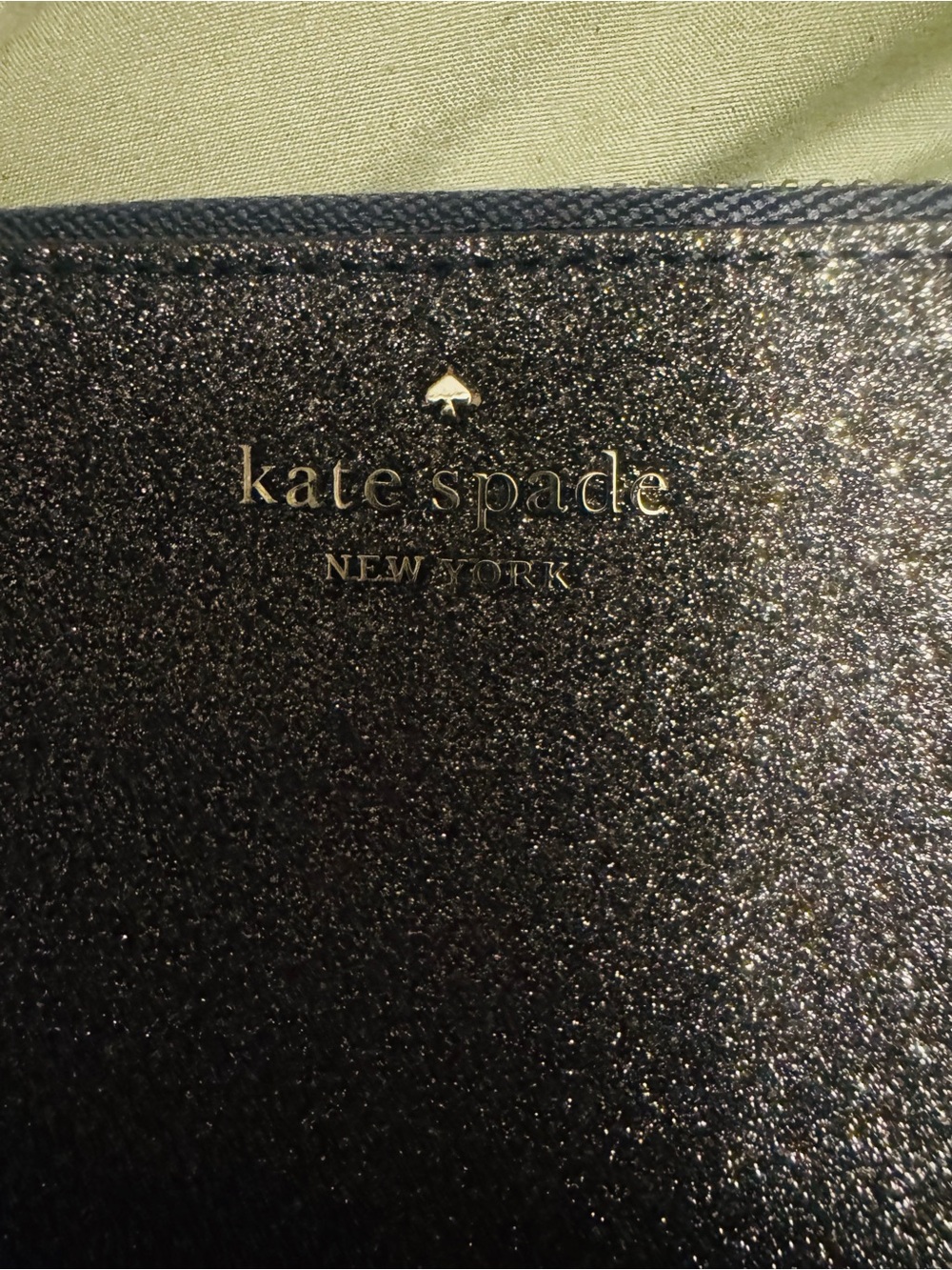 BEAUTIFUL Kate Spade Silver/ Gray glitter Zip-around longClutch /wallet NWOT - Picture 7 of 16